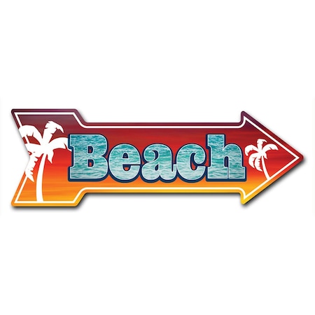 Signmission Beach 3 Arrow Decal Funny Home Decor 24in Wide D-A-8-999950